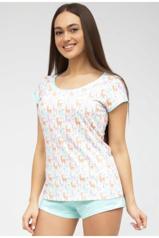 Бавовняна піжама з шортиками Роксана 1193 L